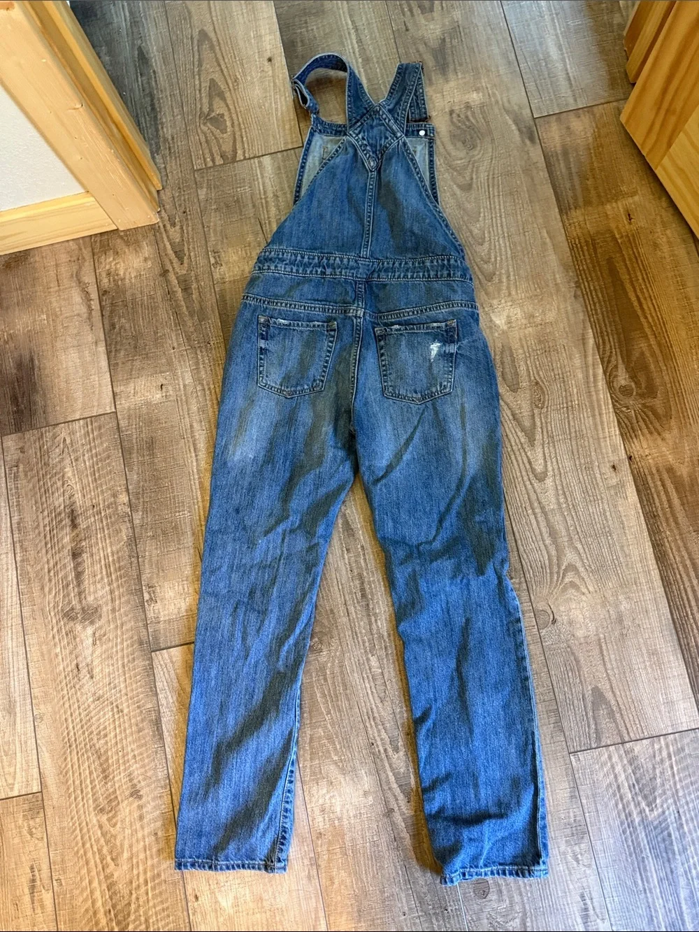 GAP KIDS Distressed Denim Overalls - Blue